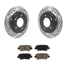 Load image into Gallery viewer, Rear Drill Slot Disc Brake Rotors Ceramic Pad Kit For Kia Forte Hyundai Veloster