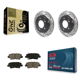 Rear Drill Slot Disc Brake Rotors Ceramic Pad Kit For Kia Forte Hyundai Veloster