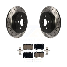 Charger l&#39;image dans la galerie, Rear Drilled Slot Brake Rotors Ceramic Pad Kit For 2012 Jeep Grand Cherokee 6.4L