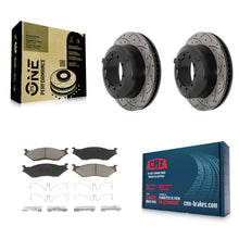 Load image into Gallery viewer, Front Drilled Slot Brake Rotor Ceramic Pad Kit For International TerraStar IC AE