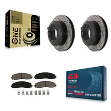 Charger l'image dans la galerie, Rear Coat Drill Slot Disc Brake Rotors Ceramic Pad Kit For Ford F-350 Super Duty
