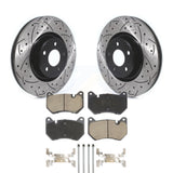 Front Coated Drilled Slot Disc Brake Rotor Ceramic Pad Kit For Audi Q5 Sportback