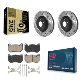 Front Coated Drilled Slot Disc Brake Rotor Ceramic Pad Kit For Audi Q5 Sportback