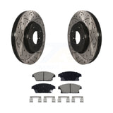 Front Drilled Slot Brake Rotors Ceramic Pad Kit For Chevrolet Cruze Buick Verano