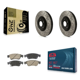 Front Coat Drill Slot Disc Brake Rotors Ceramic Pad Kit For INFINITI G37 G35 Q60