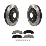 Front Drilled Slot Brake Rotor Ceramic Pad Kit For Ford F-150 Expedition Lincoln