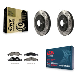 Front Drilled Slot Disc Brake Rotors Ceramic Pad Kit For Ford Expedition Lincoln