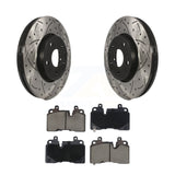 Front Coated Drill Slot Disc Brake Rotors Ceramic Pad Kit For Chevrolet Corvette