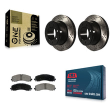 Charger l'image dans la galerie, Rear Drilled Slot Disc Brake Rotor &amp; Ceramic Pad Kit For 2019-2022 Ram 2500 3500