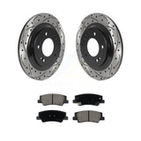 Rear Coat Drill Slot Disc Brake Rotors Ceramic Pad Kit For Hyundai Sonata Kia K5