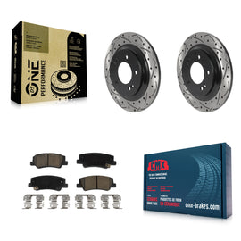 Rear Coat Drill Slot Disc Brake Rotors Ceramic Pad Kit For Hyundai Sonata Kia K5