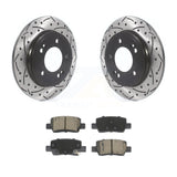 Rear Coated Drilled Slotted Disc Brake Rotor Ceramic Pad Kit For Hyundai Elantra