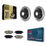 Rear Coated Drilled Slotted Disc Brake Rotor And Ceramic Pad Kit For Genesis G80
