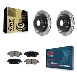 Rear Coated Drilled Slotted Disc Brake Rotor And Ceramic Pad Kit For Genesis G80