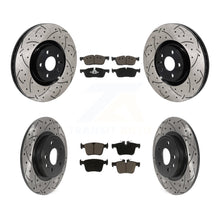 Load image into Gallery viewer, Front Rear Drilled Slot Brake Rotors Ceramic Pad Kit For 2018 Jaguar E-Pace Base
