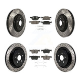 Front Rear Coat Drill Slot Disc Brake Rotor Ceramic Pad Kit For Lincoln Nautilus