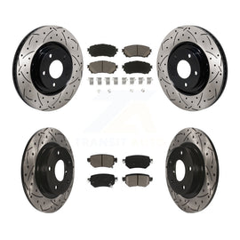 Front Rear Drill Slot Brake Rotors Ceramic Pad Kit For 2021 Mazda 6 Turbocharged