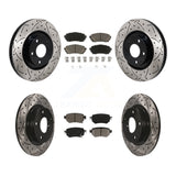 Front Rear Drill Slot Brake Rotors Ceramic Pad Kit For 2021 Mazda 6 Turbocharged