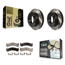 Load image into Gallery viewer, Front Drill Slot Brake Rotor Ceramic Pad Kit For Chevrolet Silverado 2500 HD GMC