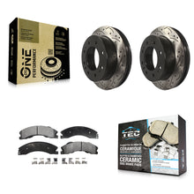 Load image into Gallery viewer, Front Drill Slot Brake Rotor Ceramic Pad Kit For Chevrolet Silverado 2500 HD GMC