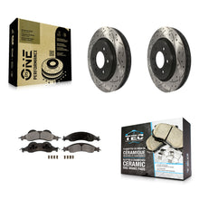 Load image into Gallery viewer, Front Drilled Slot Disc Brake Rotors Ceramic Pad Kit For Ford Expedition Lincoln