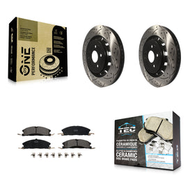 Front Drill Slot Brake Rotor Ceramic Pad Kit For Ford Explorer Taurus Flex Sedan