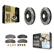Charger l'image dans la galerie, Kit de plaquettes en céramique pour Rotor de frein à disque, fente de forage à revêtement avant, pour Dodge Grand Caravan 