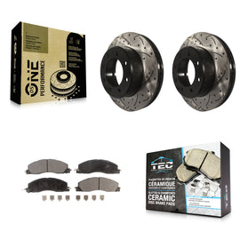 Kit de plaquettes en céramique pour Rotor de frein à disque, fente avant percée, pour Ram 2500 3500 1500 Dodge 