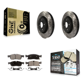 Kit de plaquettes de frein en céramique, Rotors de frein à fente avant percés pour Jeep Grand Cherokee Dodge WK 