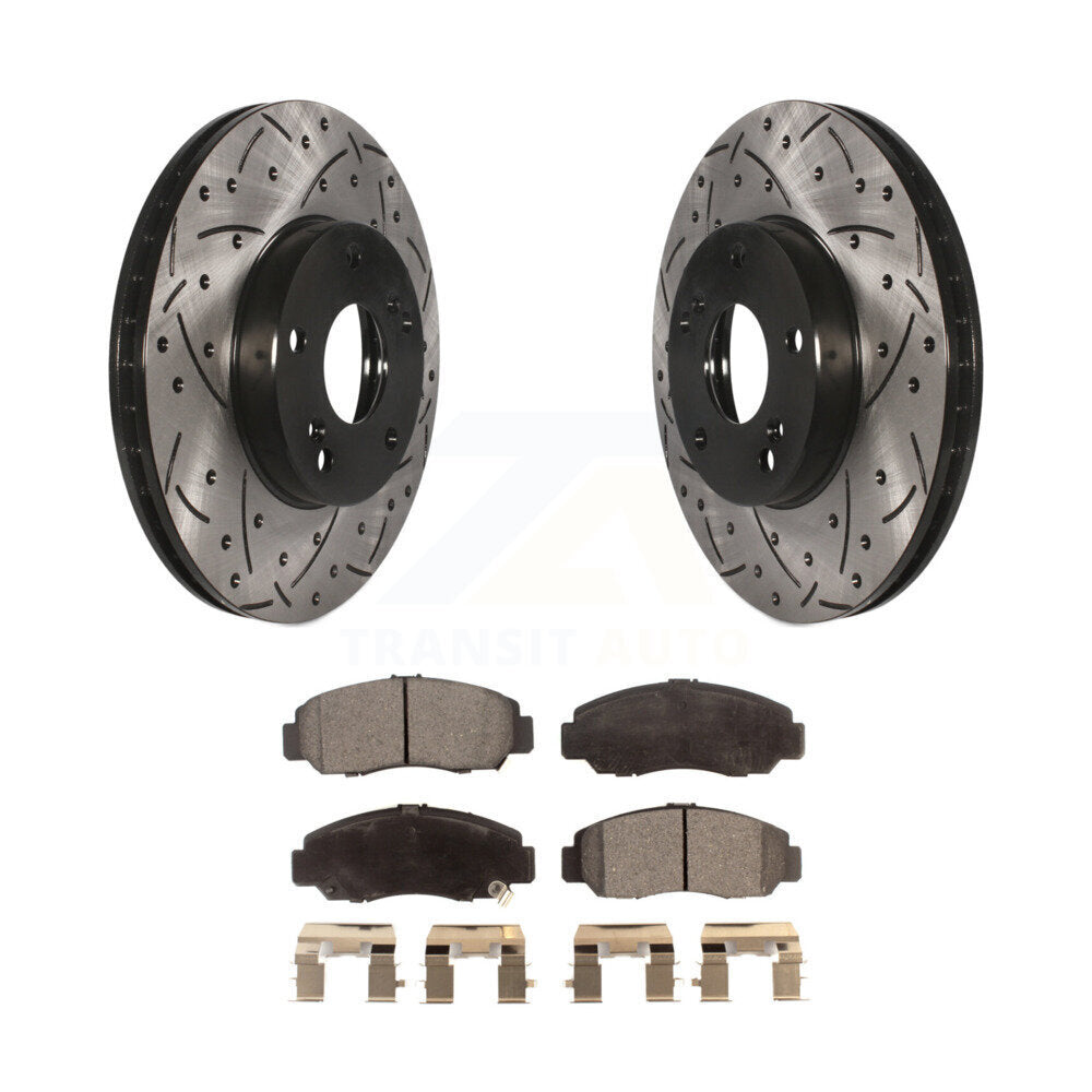 Kit de plaquettes de frein en céramique, Rotors de frein à fente avant percés pour Honda Accord Civic Acura CSX 