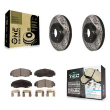 Load image into Gallery viewer, Front Drilled Slot Brake Rotors Ceramic Pad Kit For Honda Accord Civic Acura CSX