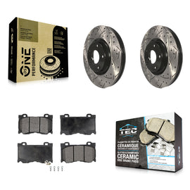 Kit de plaquettes en céramique de rotor de frein à fente de forage avant pour INFINITI Q70 avec ensemble sport 