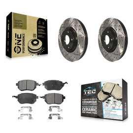 Rotor de frein à fente percée avant et Kit de plaquettes en céramique pour Nissan Murano Altima Maxima 
