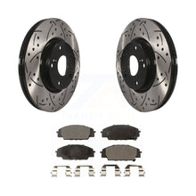 Load image into Gallery viewer, Front Drill Slot Disc Brake Rotors Ceramic Pad Kit For Honda Civic Acura RSX CSX