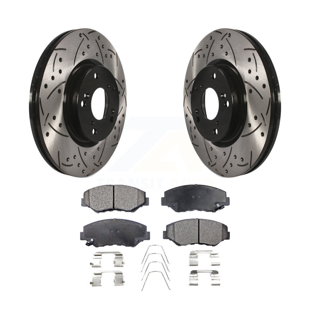 Kit de plaquettes en céramique pour Rotor de frein à disque, fente de perçage avant, pour Honda Civic CR-V Acura ILX 