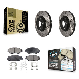 Kit de plaquettes en céramique pour Rotor de frein à disque, fente de perçage avant, pour Honda Civic CR-V Acura ILX 