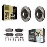Front Drill Slot Brake Rotors Ceramic Pad Kit For Subaru Outback Forester Legacy
