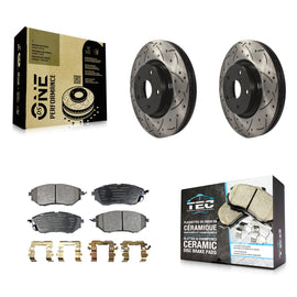 Front Drilled Slot Brake Rotors Ceramic Pad Kit For Subaru Outback Legacy WRX B9