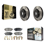 Front Drilled Slot Brake Rotors Ceramic Pad Kit For Subaru Outback Legacy WRX B9