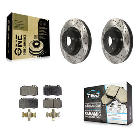 Front Drilled Slot Brake Rotor & Ceramic Pad Kit For Mercedes-Benz CLS550 CLS500