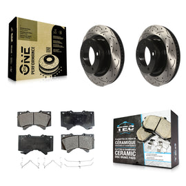 Front Drilled Slot Brake Rotor & Ceramic Pad Kit For Toyota Tundra Sequoia Lexus