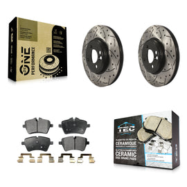 Front Drilled Slot Disc Brake Rotor & Ceramic Pad Kit For Mini Cooper Countryman