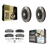 Front Drill Slot Brake Rotors Ceramic Pad Kit For Toyota Highlander Sienna Lexus