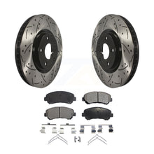 Charger l&#39;image dans la galerie, Front Coated Drill Slot Disc Brake Rotors Ceramic Pad Kit For Nissan Sentra Juke