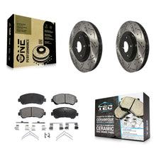 Charger l'image dans la galerie, Front Coated Drill Slot Disc Brake Rotors Ceramic Pad Kit For Nissan Sentra Juke