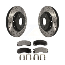 Load image into Gallery viewer, Front Coated Drilled Slot Disc Brake Rotor Ceramic Pad Kit For Mitsubishi Lancer