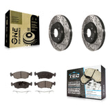 Front Coated Drilled Slotted Disc Brake Rotors And Ceramic Pads Kit For Fiat 500