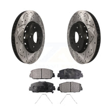 Charger l&#39;image dans la galerie, Front Coated Drilled Slotted Disc Brake Rotors Ceramic Pad Kit For Acura RDX ILX