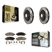 Load image into Gallery viewer, [Front] 2014-2016 Acura MDX Performance Drilled &amp; Slotted Brake Rotor &amp; Ceramic Pads Kit For Max Braking