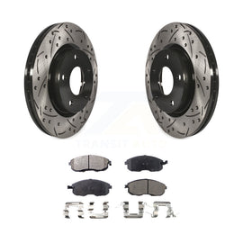 Front Coated Drilled Slotted Disc Brake Rotors Ceramic Pad Kit For Nissan Sentra